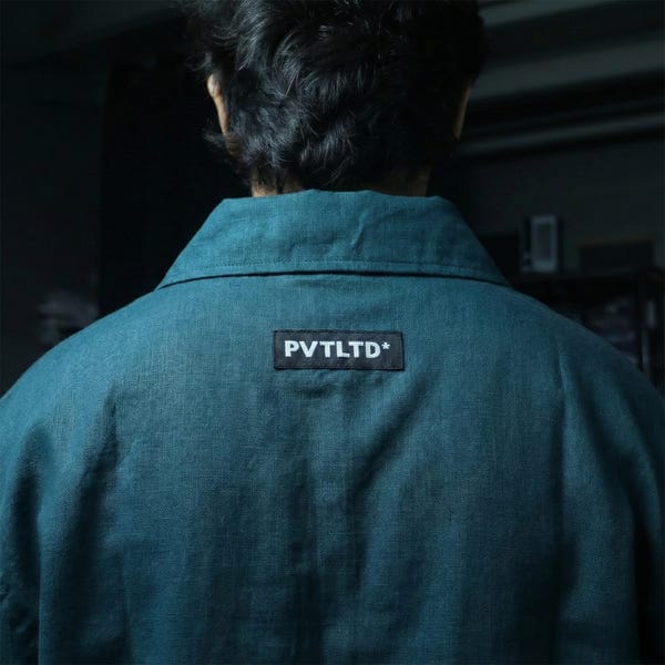 PVT LTD — Teal Green Cotton Linen Shirt