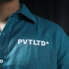 Teal Green Cotton Linen Shirt view 4
