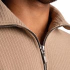 Brown Half Sleeves Quarter Zip view 4