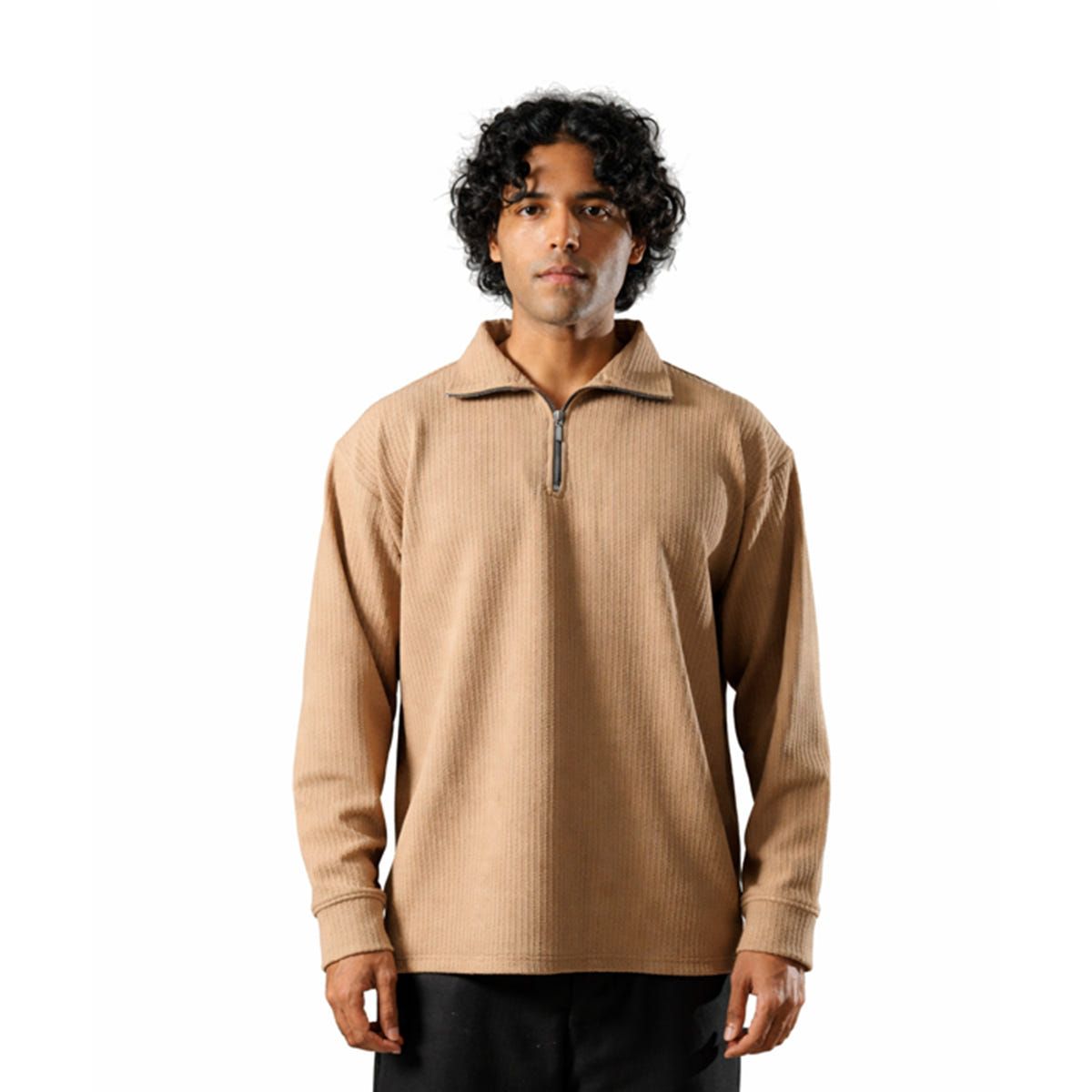 Brown Full Sleeves Quarter Zip - image 1