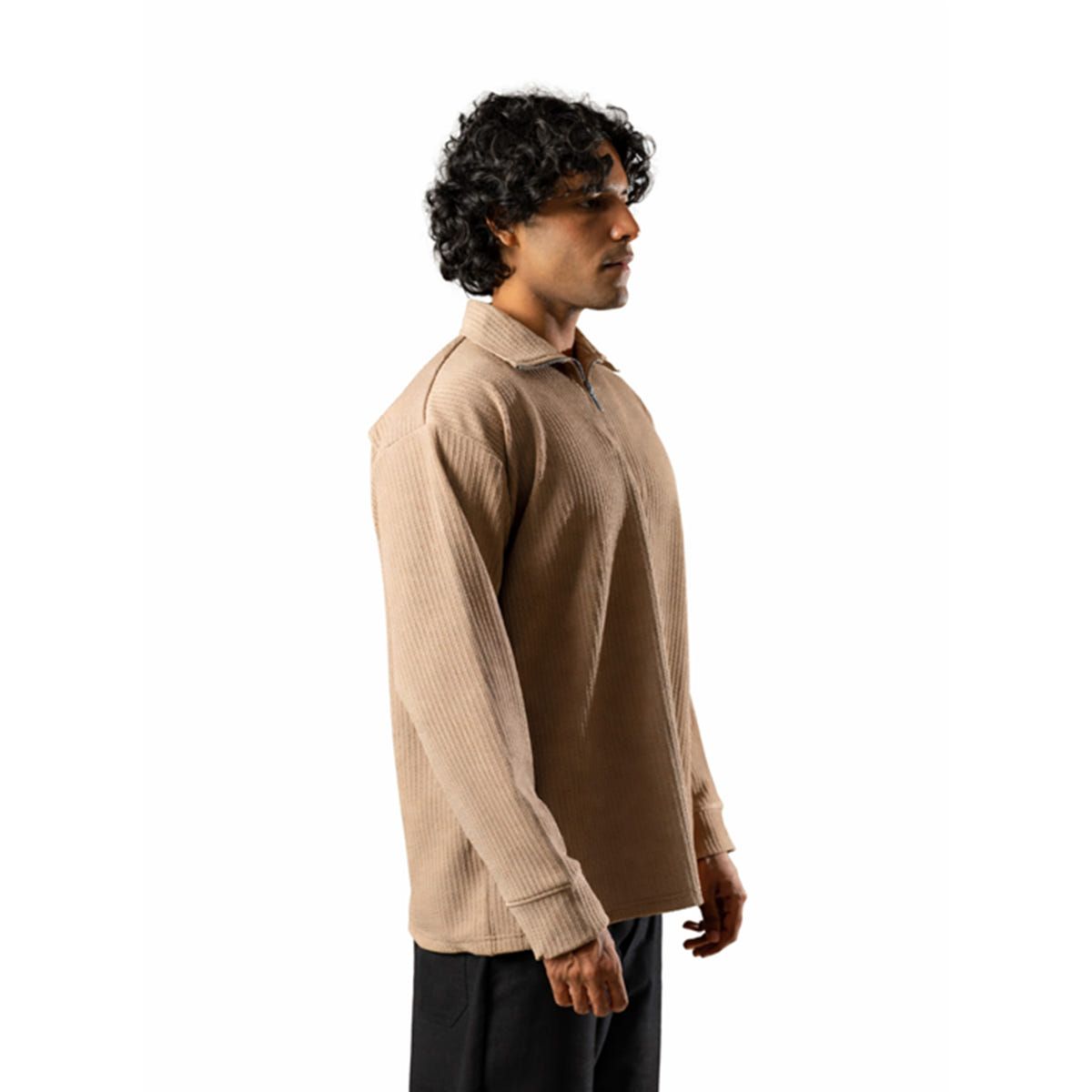 Brown Full Sleeves Quarter Zip - image 3