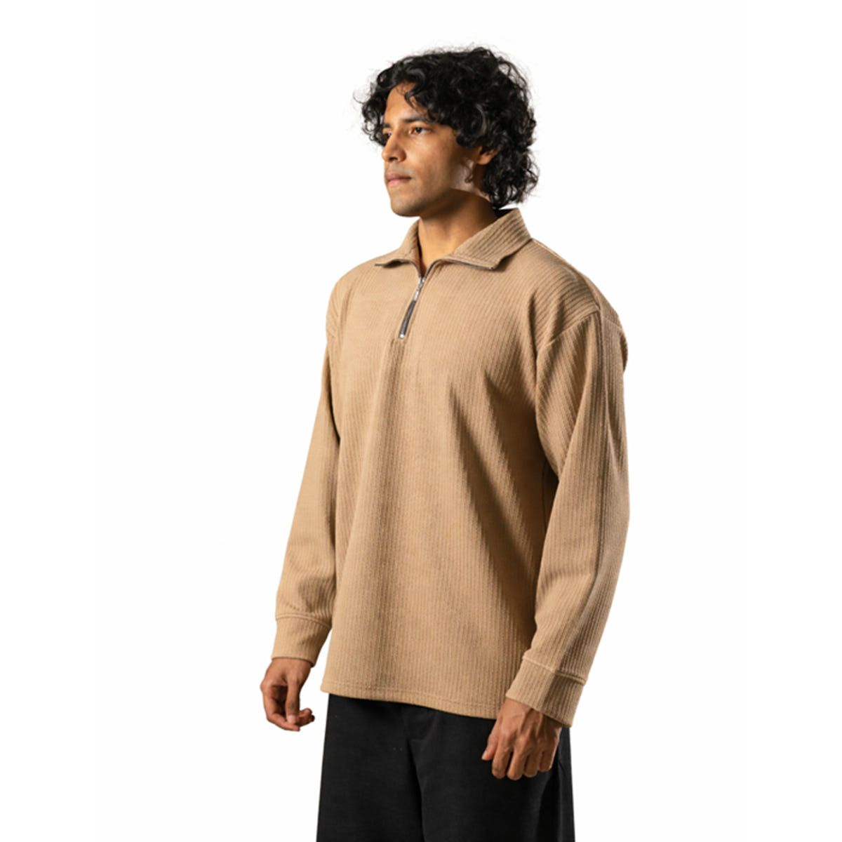 Brown Full Sleeves Quarter Zip - image 4
