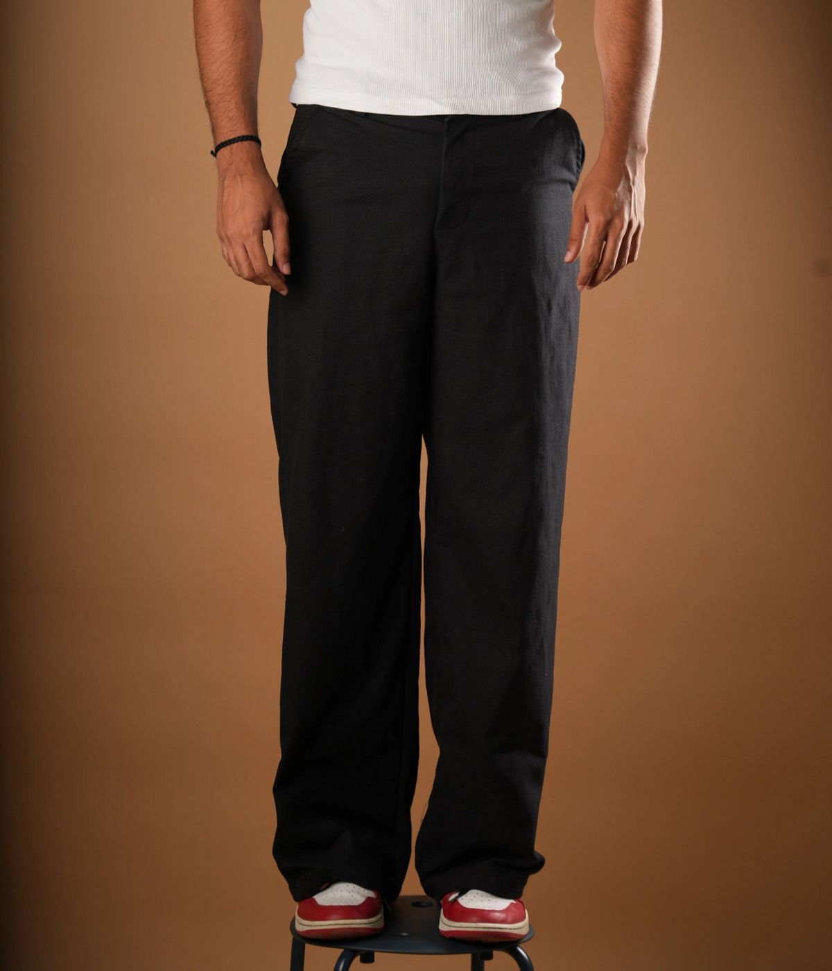 Linen Pants Set (Black+Natural) - image 2