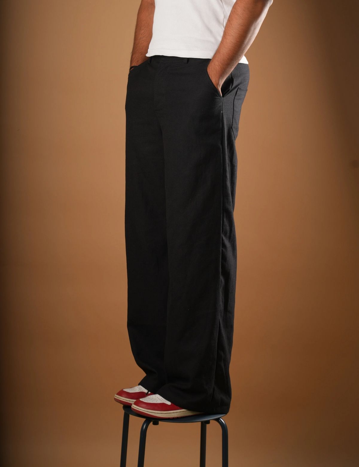 Linen Pants Set (Black+Natural) - image 4