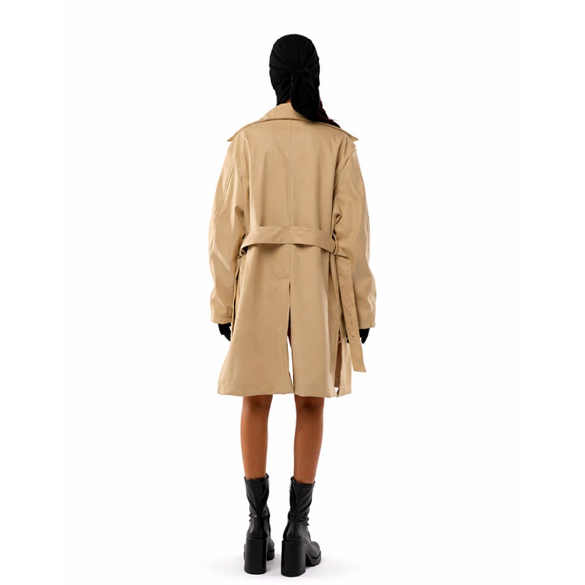 Revival Off White Leather Trench - image 2