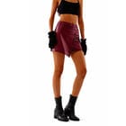 Revival Burgundy Leather Skirt view 3