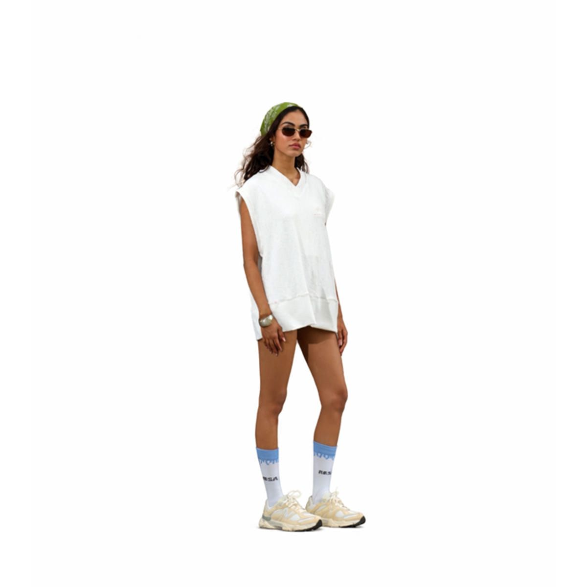 TAS White Knit Vest - image 3