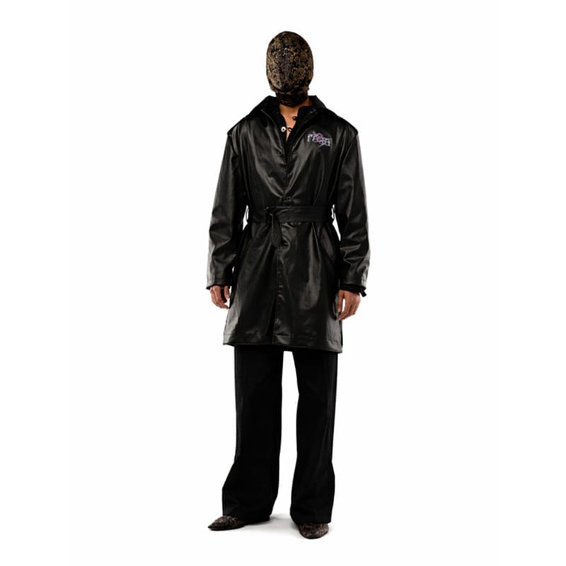 Revival Black Leather Trench