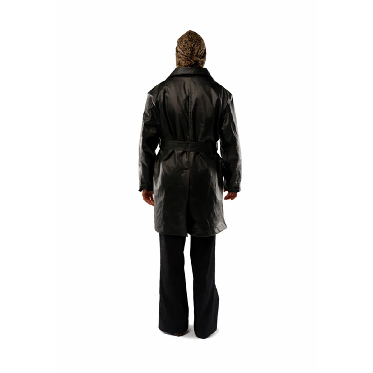 Revival Black Leather Trench - image 2