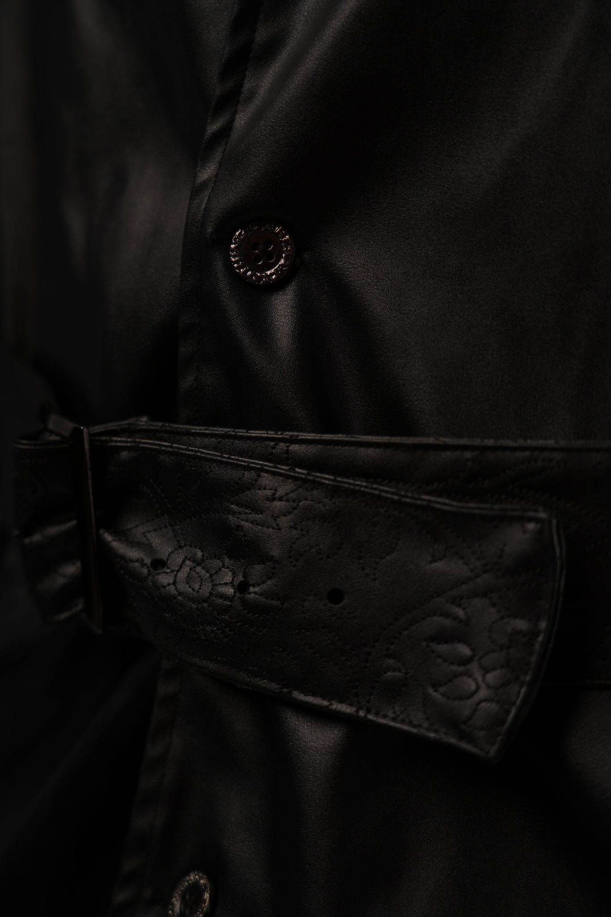 Revival Black Leather Trench - image 5