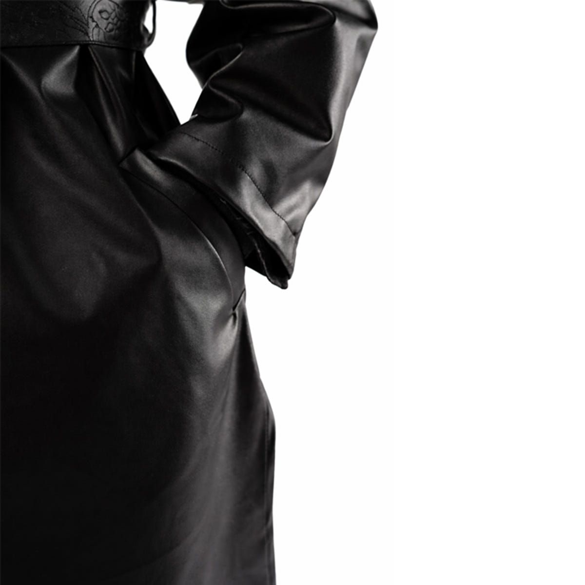 Revival Black Leather Trench - image 7