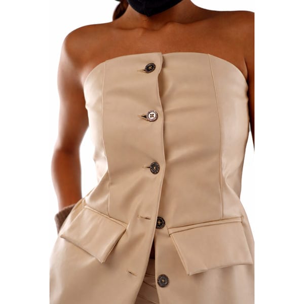 Resa — Revival Off White Leather Tubetop