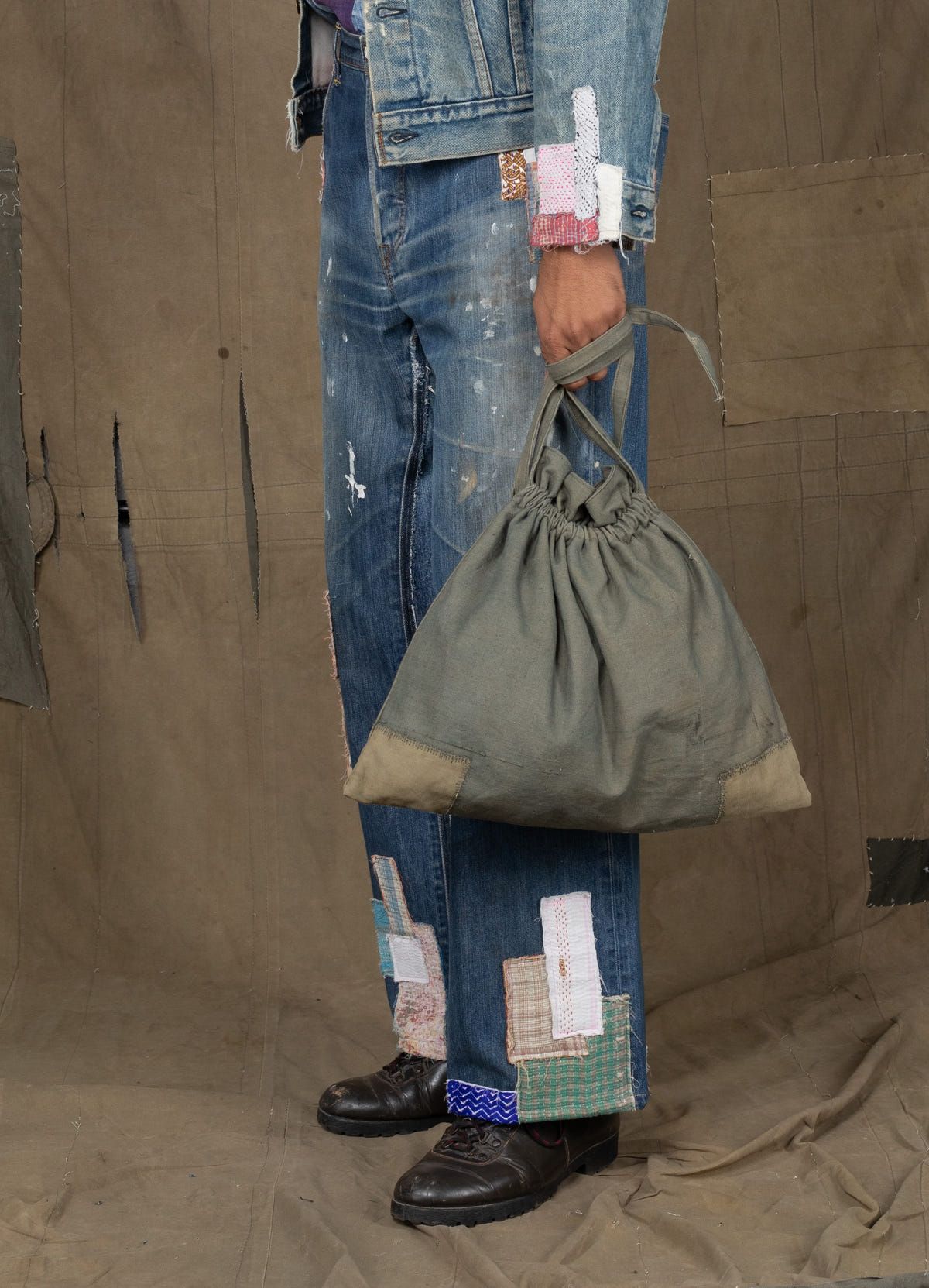 KANTHA REPAIR PANTS BLUE - image 3