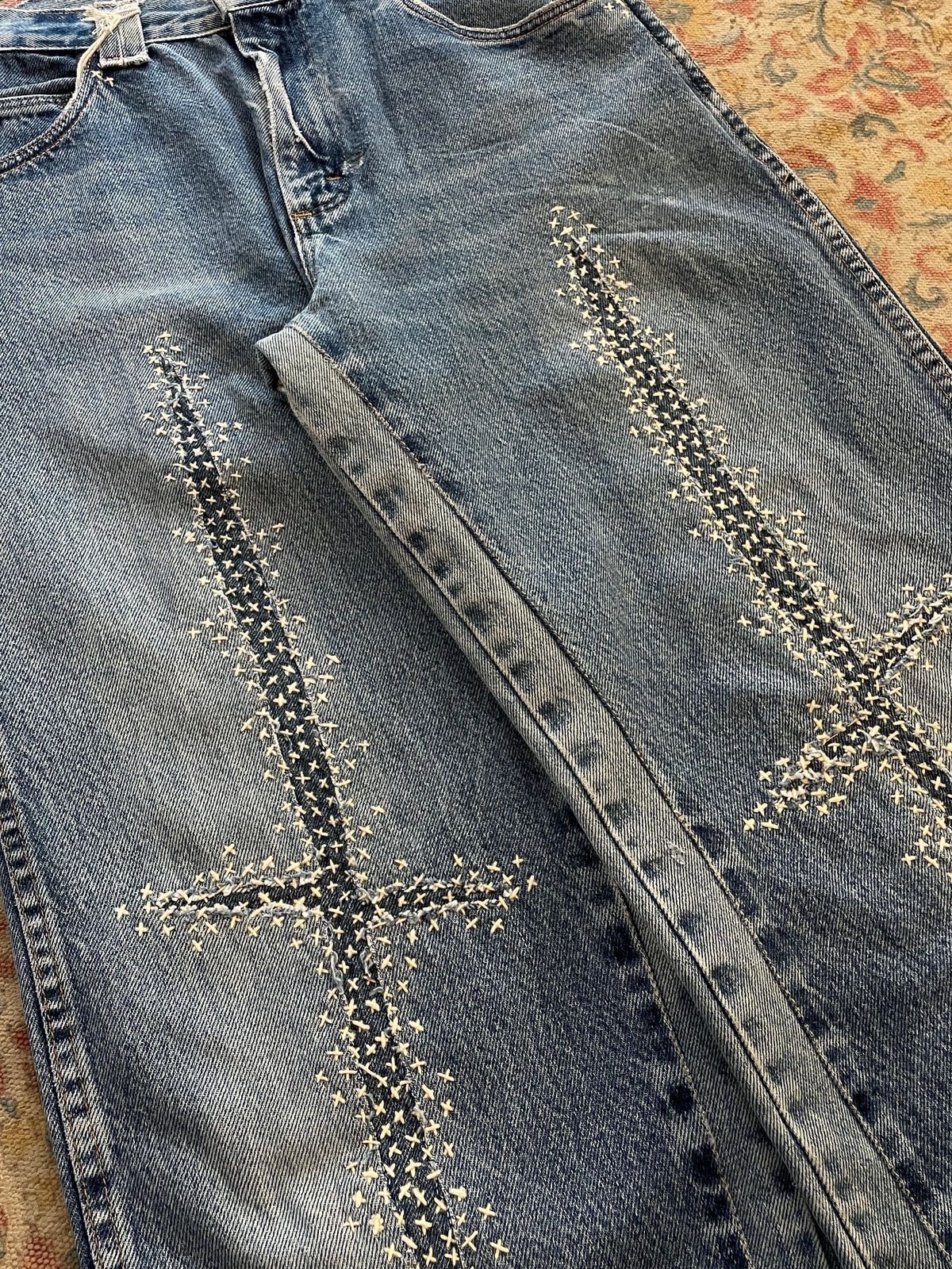 CROSS KNEE PANTS BLUE - image 2