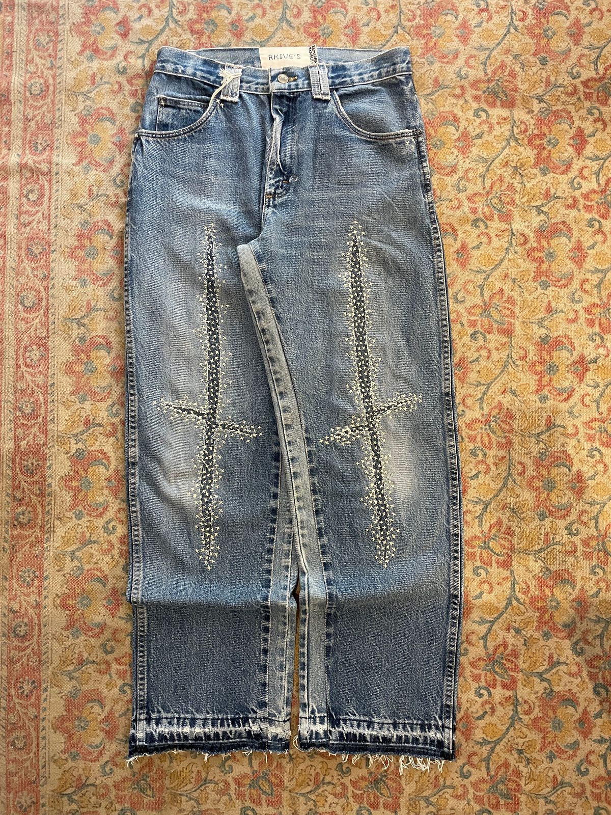CROSS KNEE PANTS BLUE - image 3