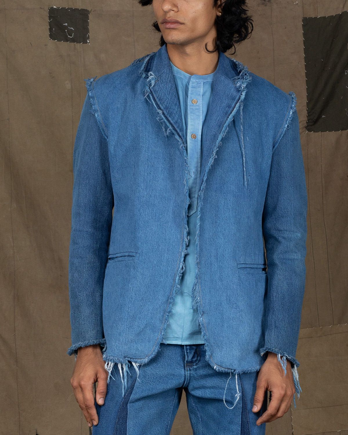 INDIGO DIPPED RUSH BLAZER - image 1