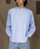 KNIFE PLEAT KURTA LIGHT BLUE view 1