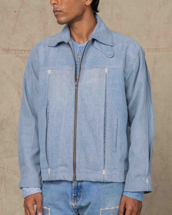 Rkive City — BOX PLEAT JACKET BLUE