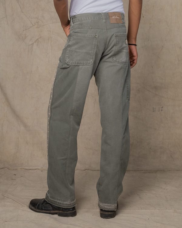 Rkive City — DOUBLE KNEE PANTS w/EMB GREEN