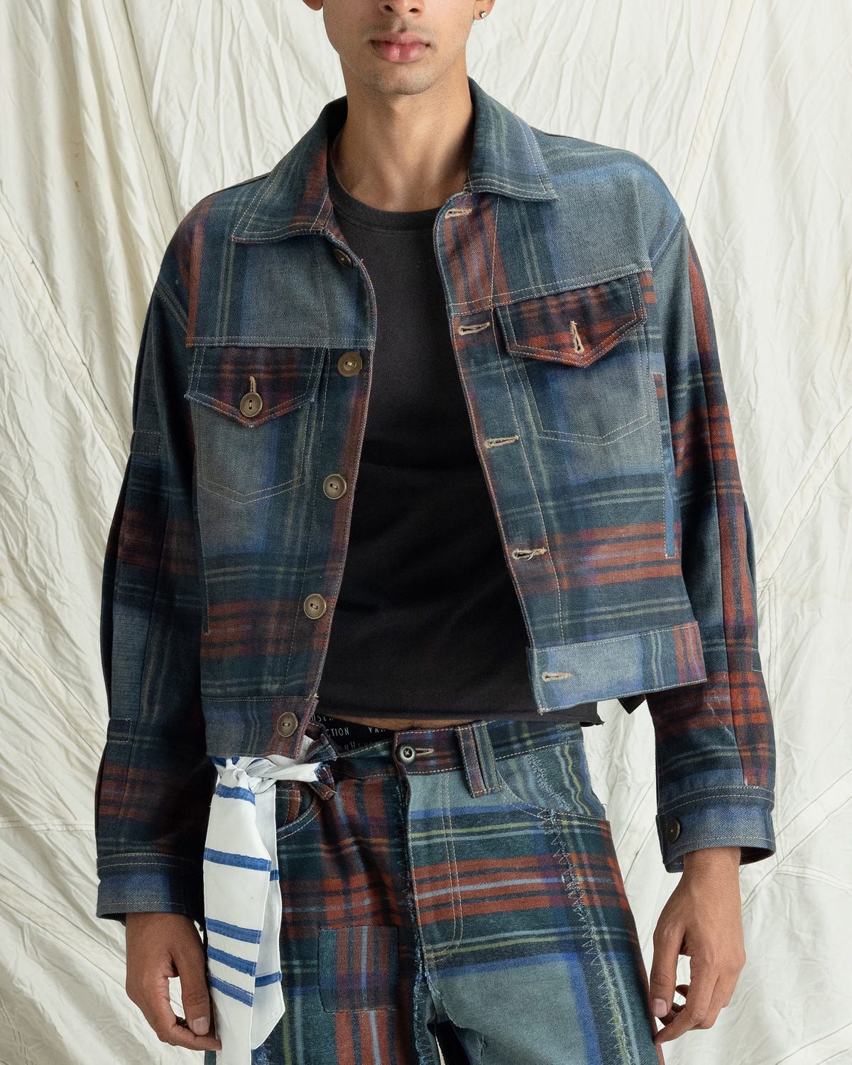 CHECKERED TRUCKER JACKET - image 1