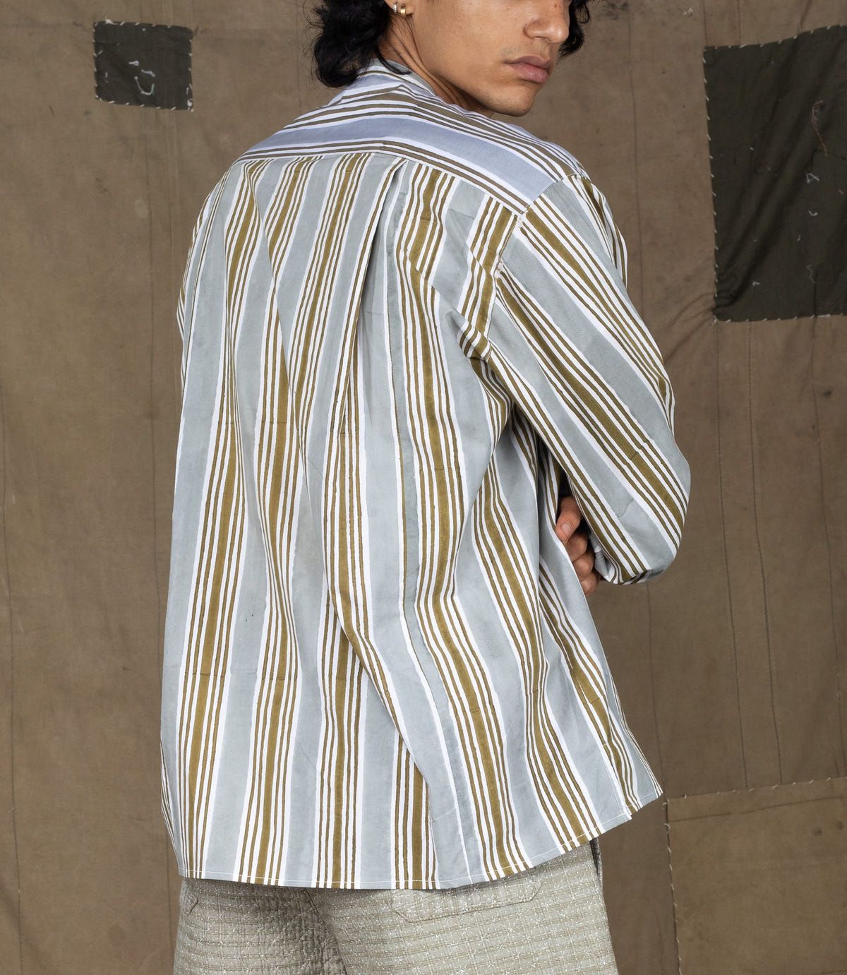 KNIFE PLEAT GREEN-GREY KURTA - image 2