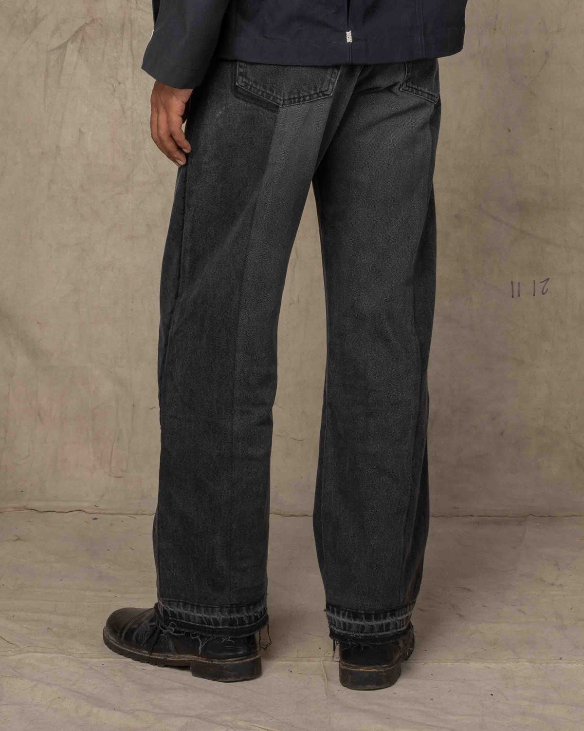 DOUBLE KNEE PANTS w/EMB BLACK - image 2