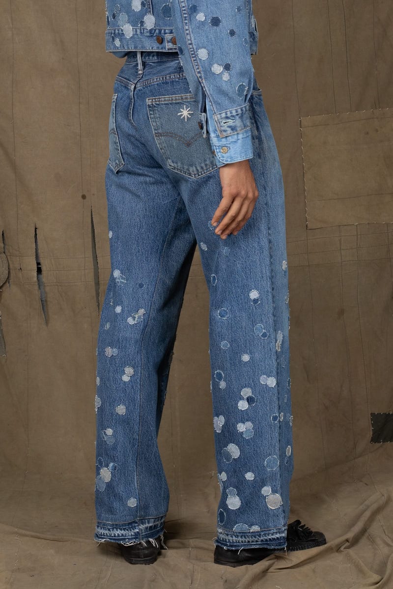 BUBBLE APPLIQUÉ PANTS BLUE