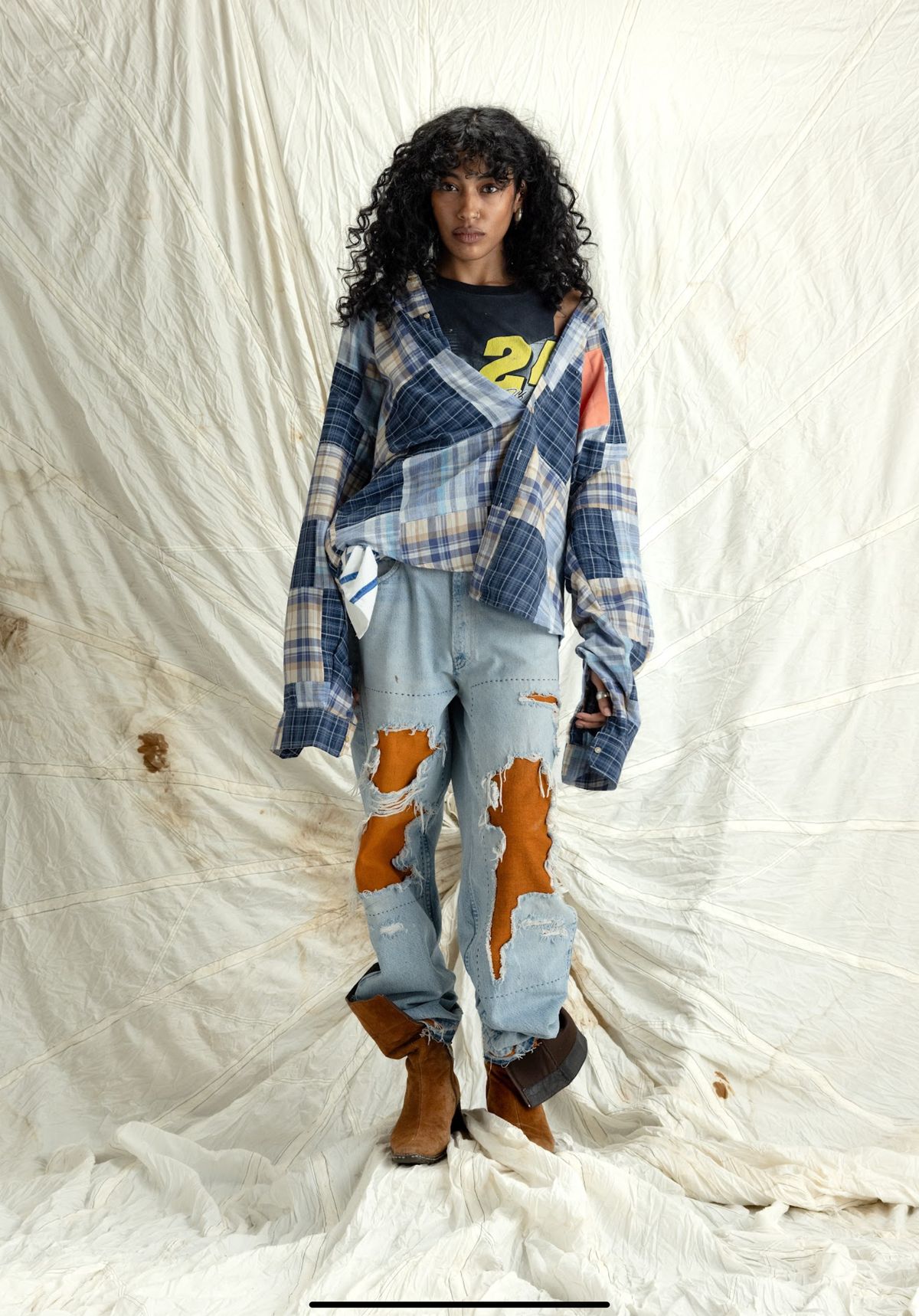 ORANGE REPAIR PANTS BLUE - image 2
