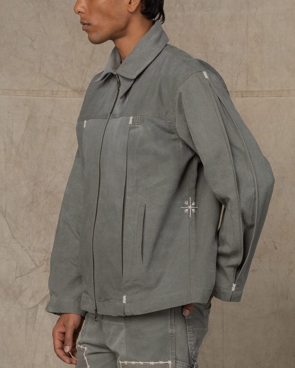Rkive City — BOX PLEAT JACKET GREEN