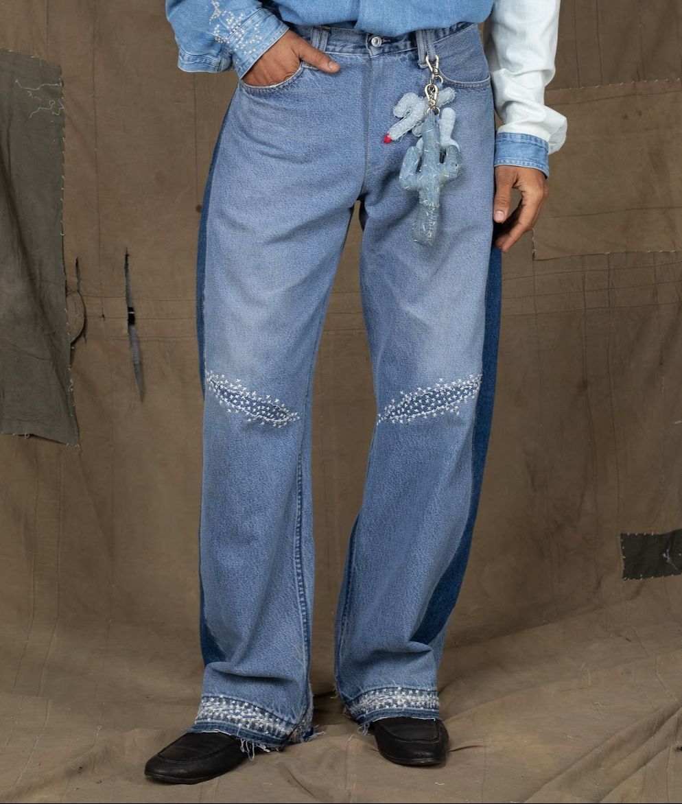 HEEL DRAG PANTS BLUE - image 1