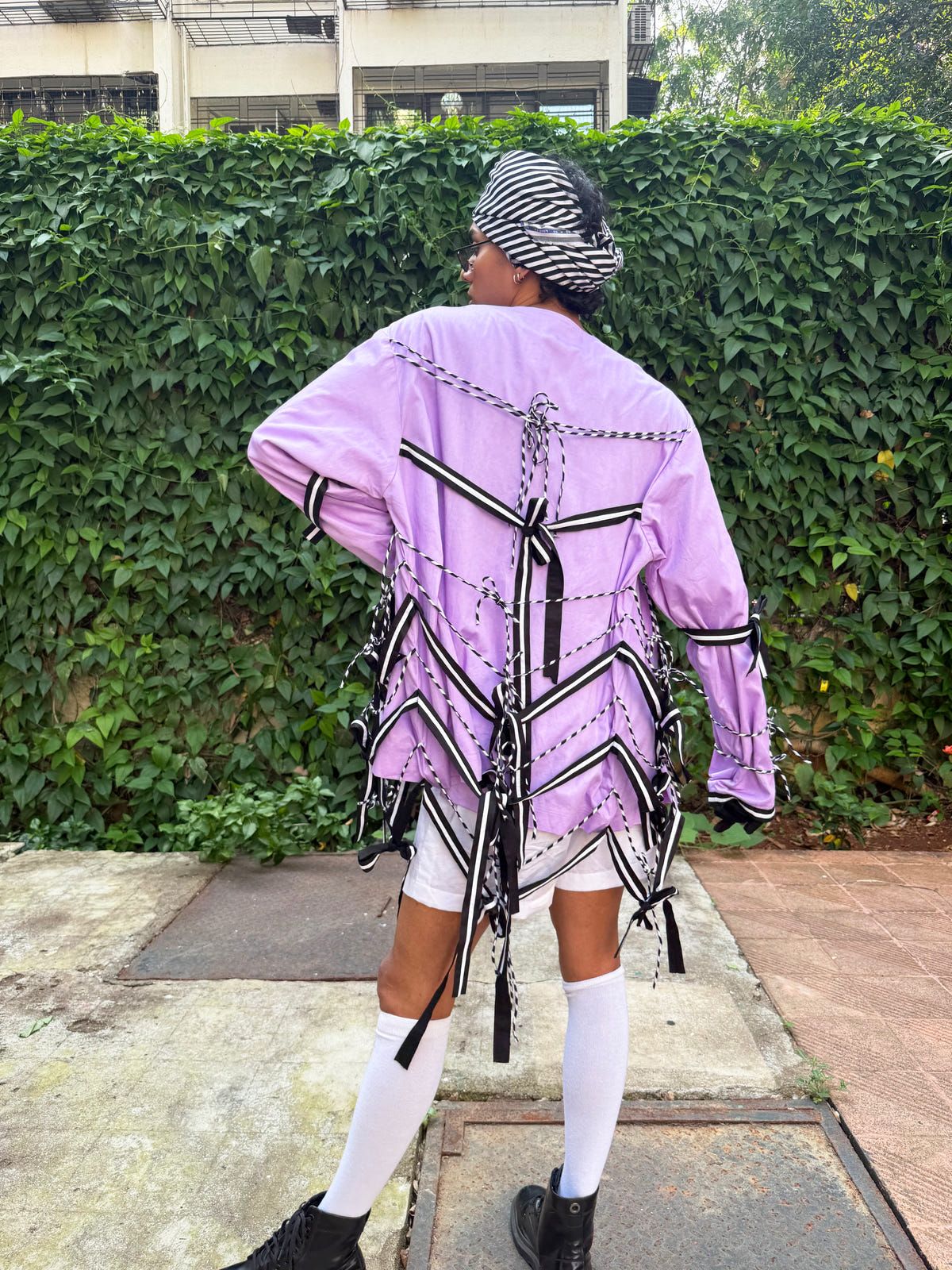 Stripe fringed jacket - image 3