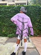 Stripe fringed jacket view 3