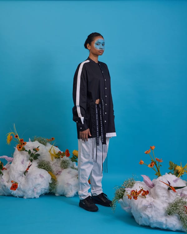 Saim — Cut-out fringed shirt