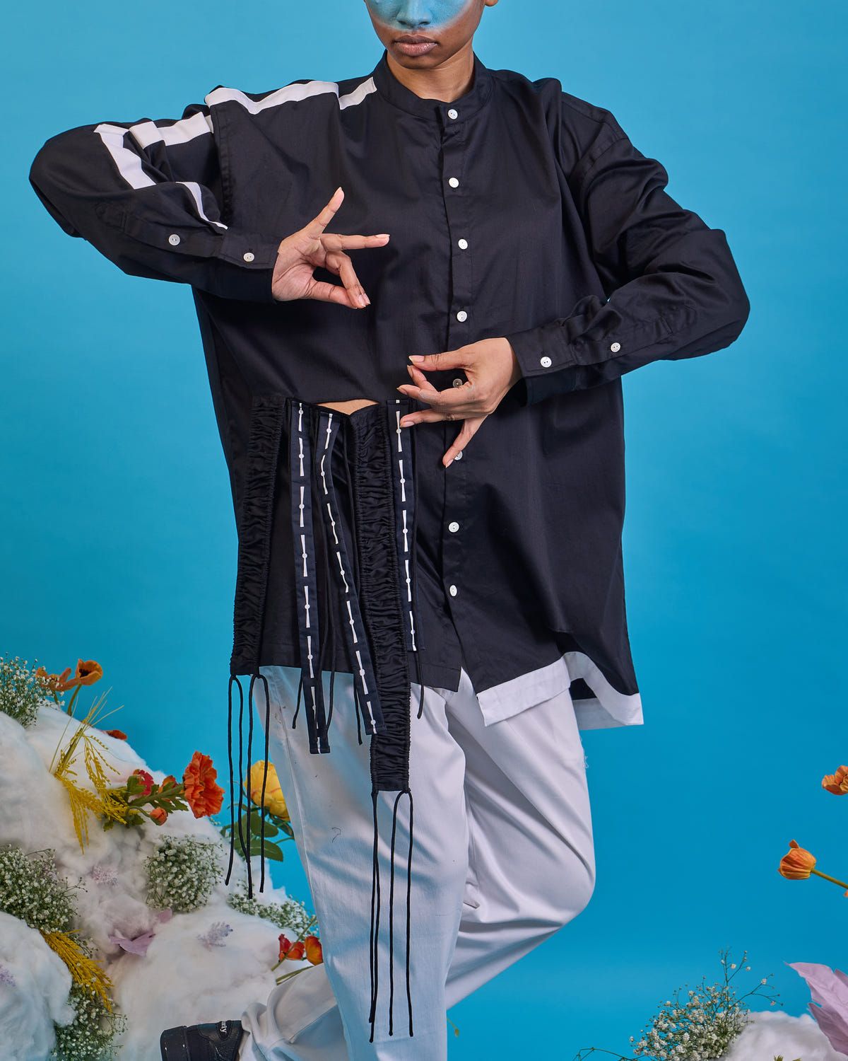 Cut-out fringed shirt - image 4