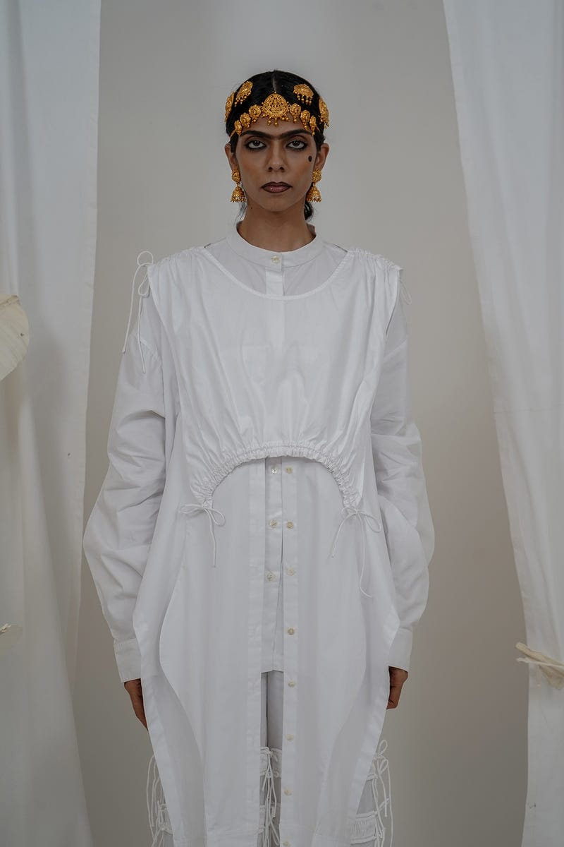 Apron multi sleeve shirt
