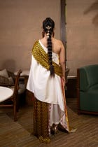 Cross drape one shoulder set view 4