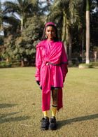 Cut-out saree drape shirt view 2