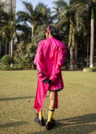 Cut-out saree drape shirt view 6