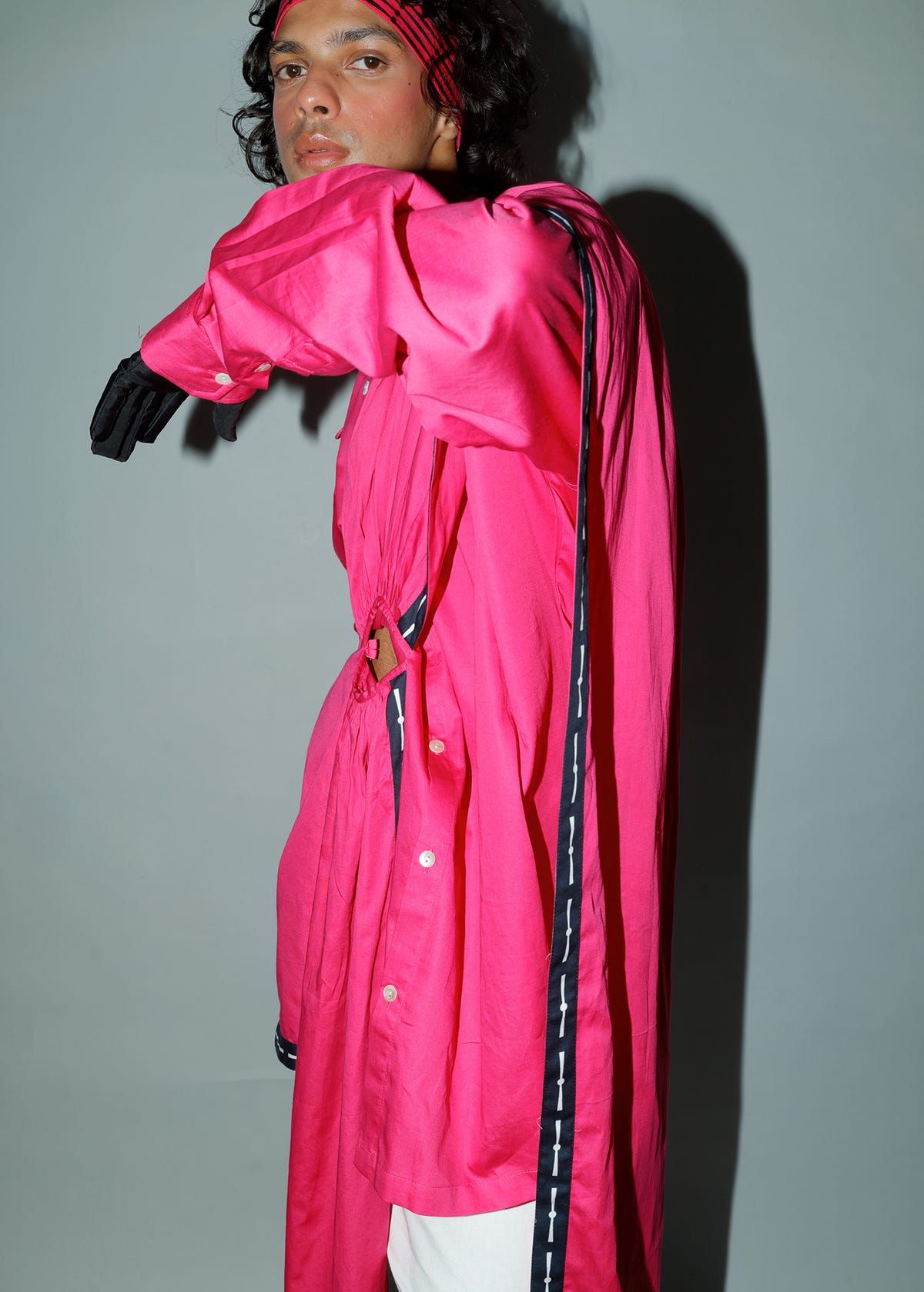 Cut-out saree drape shirt - image 7