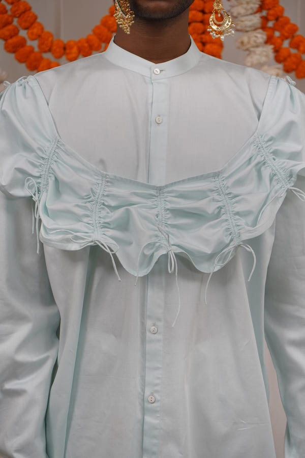 Saim — Dupatta drape shirt