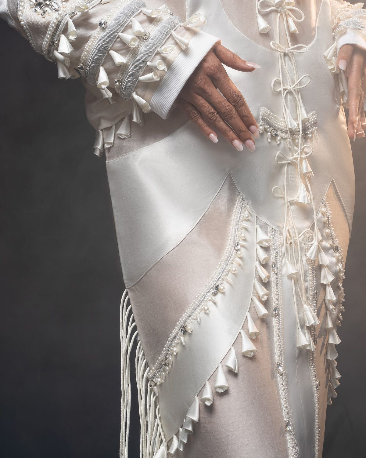 Sculptural patchwork dress - image 5
