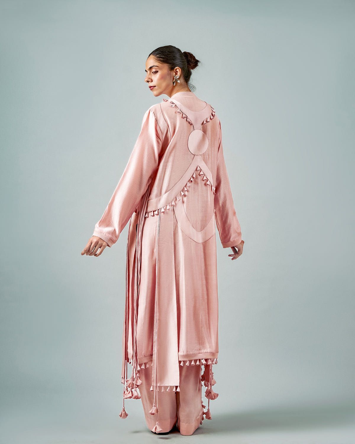 Ornament patchwork kurta + Tassels trouser set - image 4