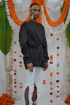 Gathered apron shirt view 1
