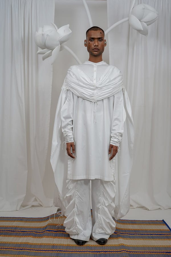 Saim — Gathered hoodie kurta set