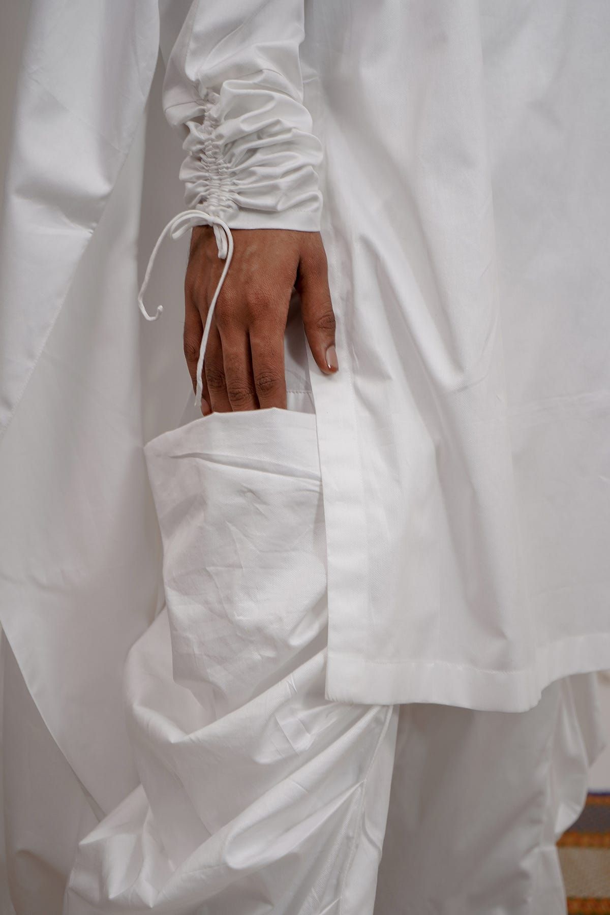 Gathered hoodie kurta set - image 4