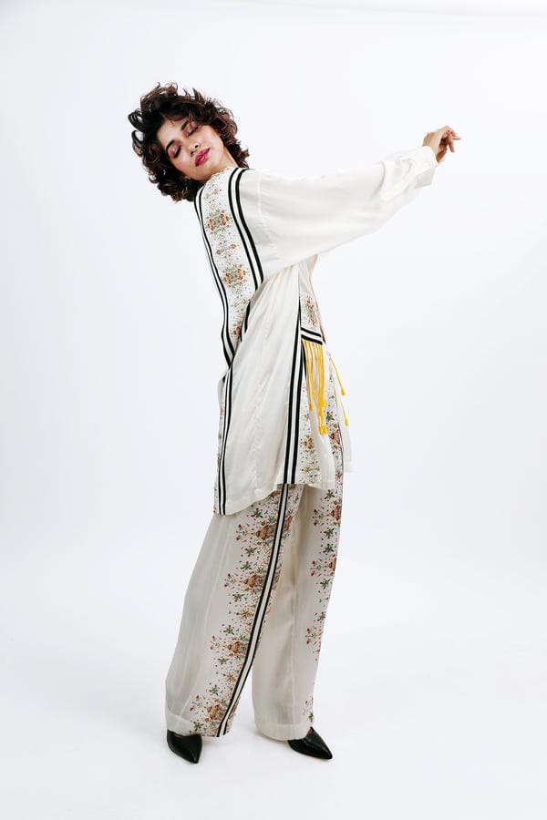 Saim — Suspender stripe co-ord set
