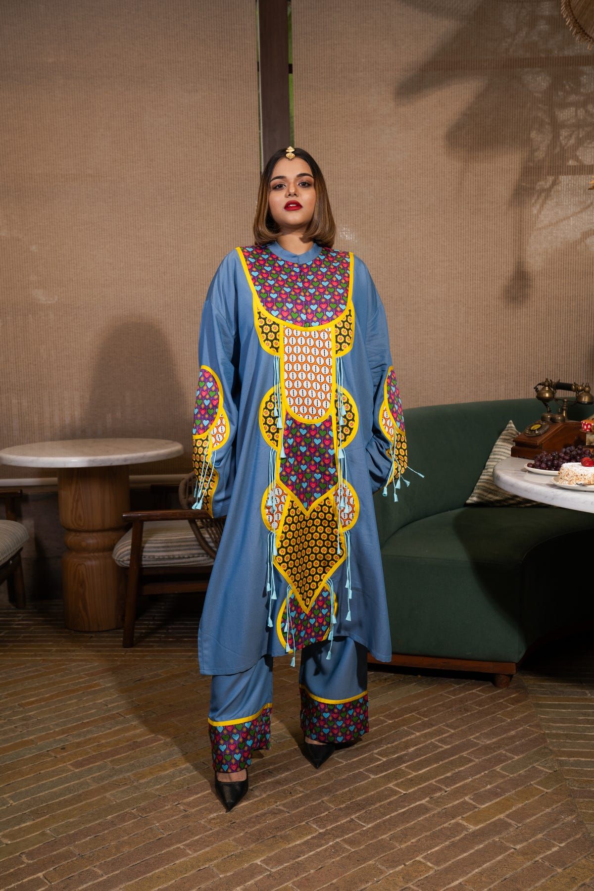 Yoke patchwork kurta set - image 1