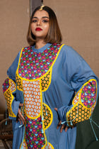Yoke patchwork kurta set view 3