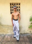 Tie-up fringed trouser view 3