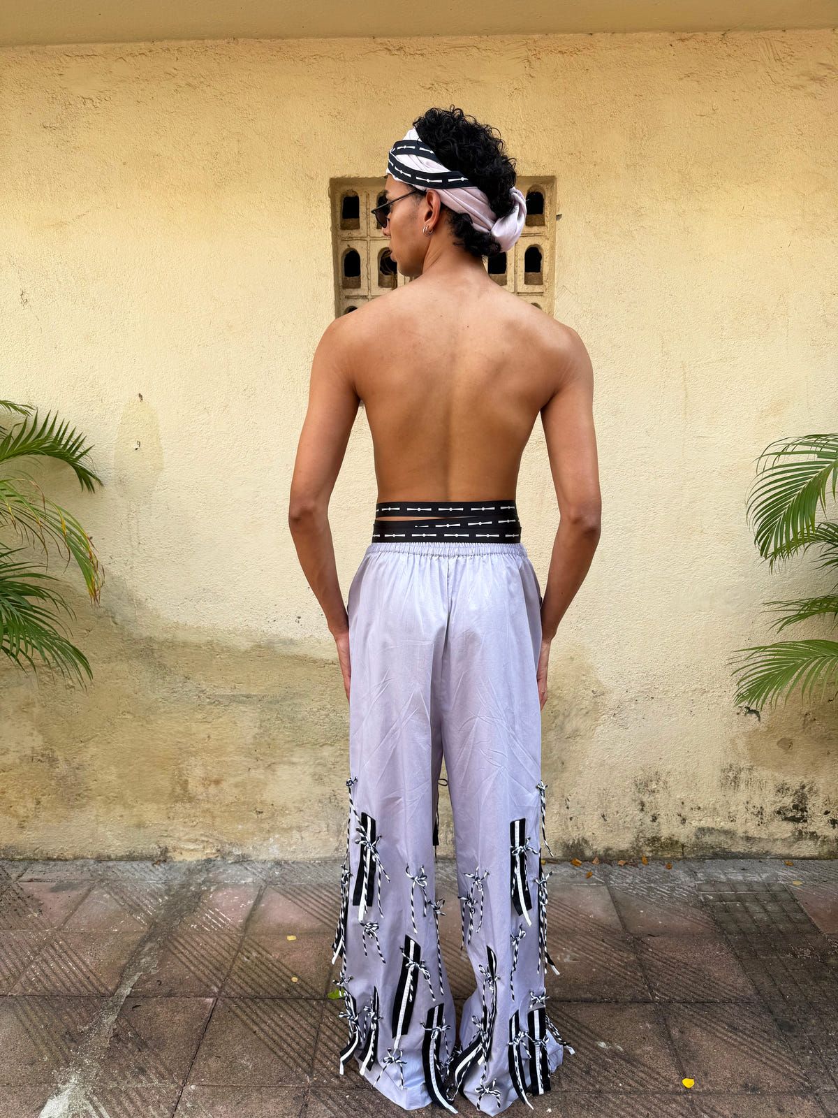 Tie-up fringed trouser - image 5